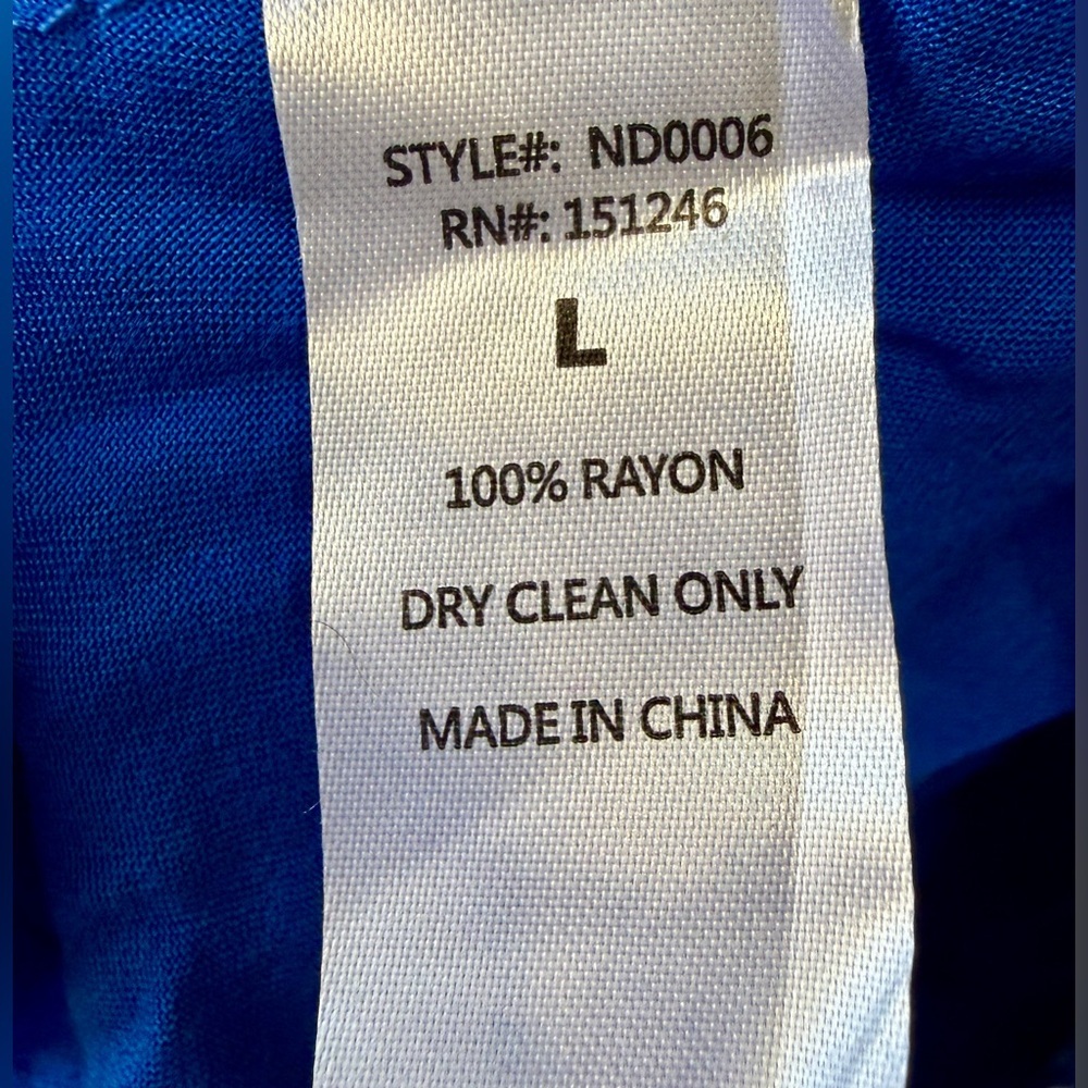 Brass & Roe by CTS Blue Embroidered Shift Dress Size L NWT - Picture 6 of 6